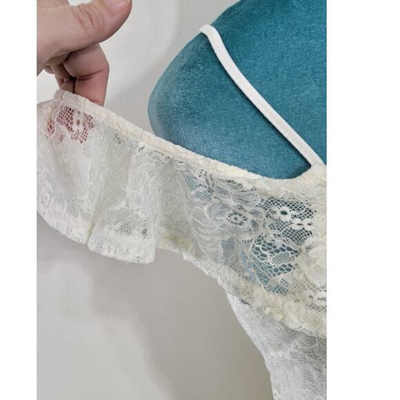 Love Fire Dress Womens Large White Lace Dress Fair\y Cottagecore Whimsical Dress - Picture 8 of 11